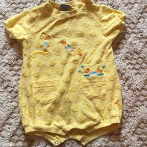 Le top vintage bubble‎ romper yellow ducks 6 mos